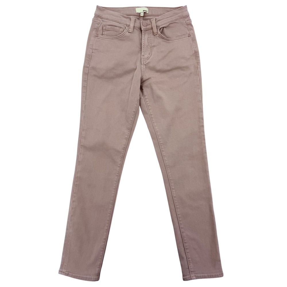 SWET Mens Slim Fit 5-Pocket Stretch Pants Mauve Tan Size 29x30